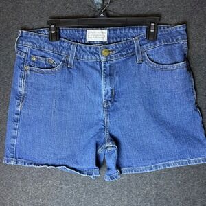 Levi Strauss Womens 16 Denim Shorts Medium Wash Stretch Blue y2k western retro
